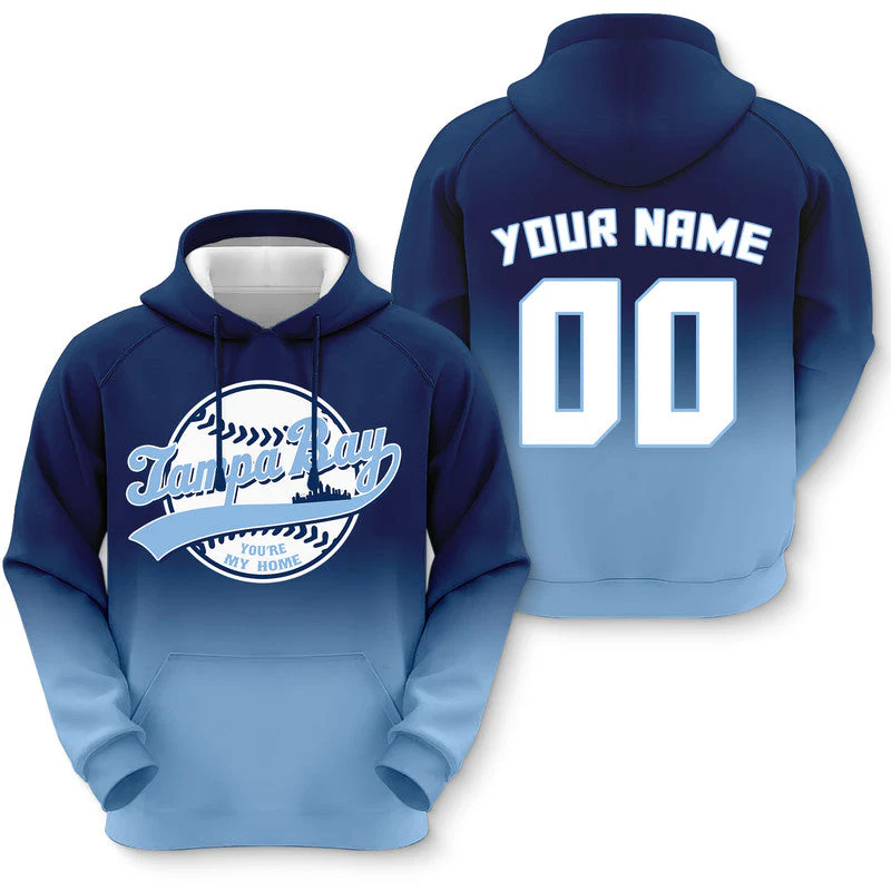 Custom Sports Pullover Sweatshirt Baseball City Tampa Bay You're My Home Split Fashion Hoodie