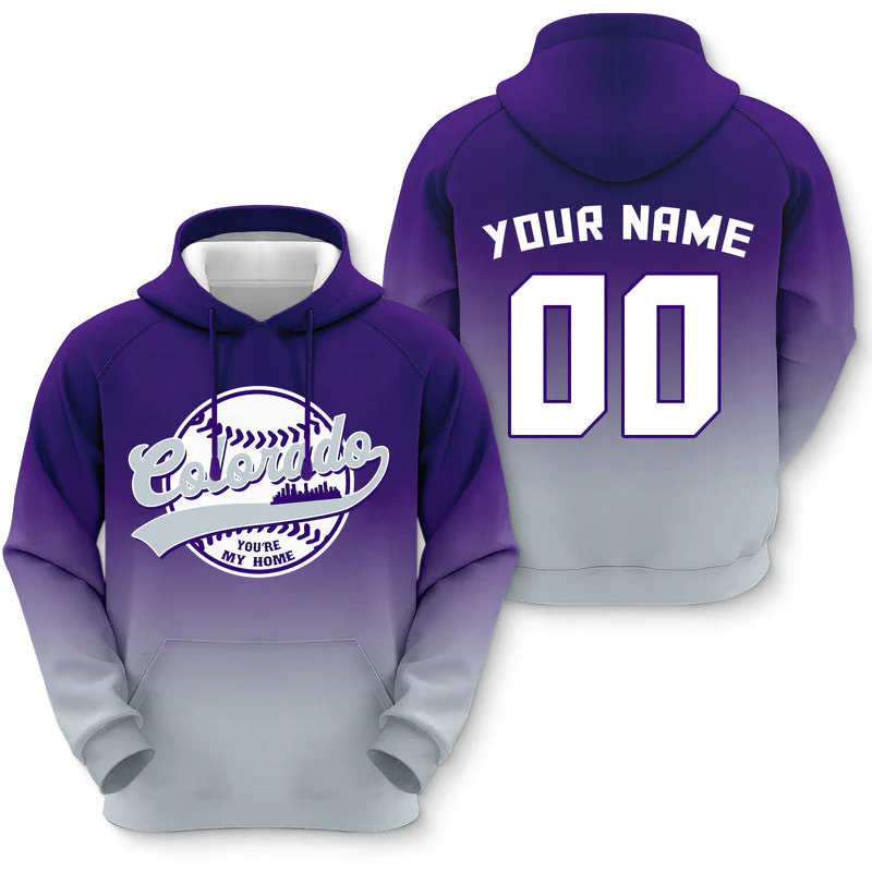 Custom Sports Pullover Sweatshirt Baseball City Colorado You're My Home Split Fashion Hoodie
